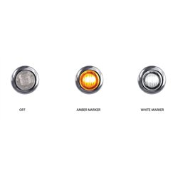 TXTLED-BX3AW - Mini Button Dual Revolution Amber/White LED 