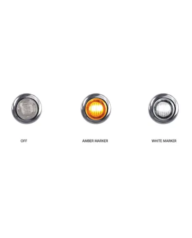 TXTLED-BX3AW - Mini Button Dual Revolution Amber/White LED 