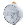 UP32396-Stainless Steel Guide 682-C Headlight Crystal H4 & Dual Mode LED Signal - Amber Lens
