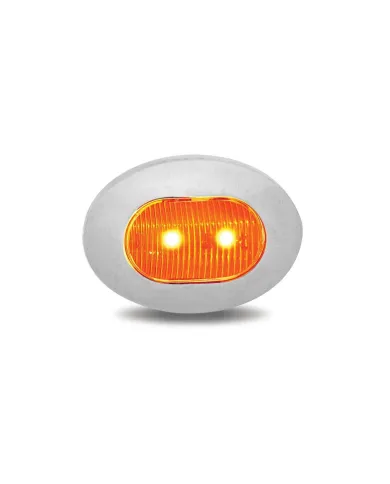 TXTLED-BX4AB - Mini Oval Button Dual Revolution Amber/Blue LED 