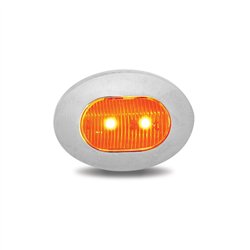 TXTLED-BX4AR - Mini Oval Button Dual Revolution Amber/Red LED 
