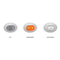 TXTLED-BX4AW - Mini Oval Button Dual Revolution Amber/White LED 