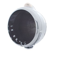 UP32399-Chrome Guide 682-C Headlight No Bulb With Dual Mode LED Signal - Clear Lens