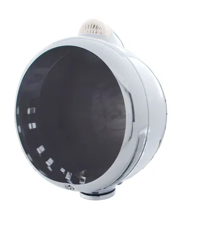 UP32399-Chrome Guide 682-C Headlight No Bulb With Dual Mode LED Signal - Clear Lens