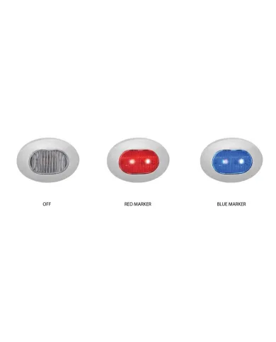 TXTLED-BX4RB - Mini Oval Button Dual Revolution Red/Blue LED 