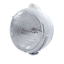 UP32401-Chrome Guide 682-C Headlight 6014 & Dual Mode LED Signal - Clear Lens