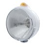 UP32404-Chrome Guide 682-C Headlight H4 & Dual Mode LED Signal - Amber Lens