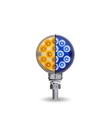 TXTLED-DL3XB - Double-Faced 3" LED Lollipop Dual Clear Amber/Red Marker to Blue Aux.